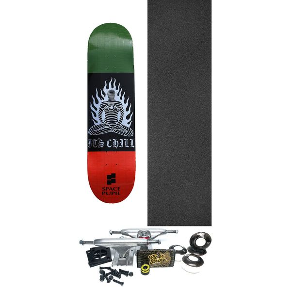 Space Pupil Skateboards It's Chill Skateboard Deck - 8.5" x 32" - Complete Skateboard Bundle
